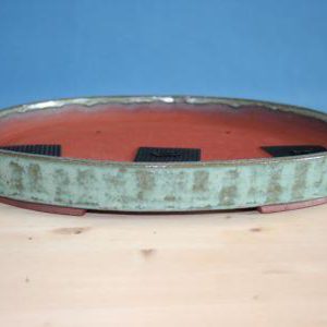 Ovale Schale grün-braun